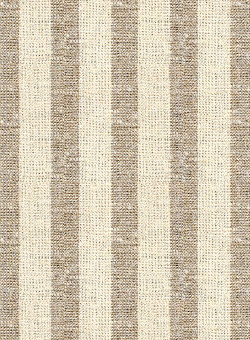 Noble Cream Stripe Wool Silk Linen Pants - Image 3