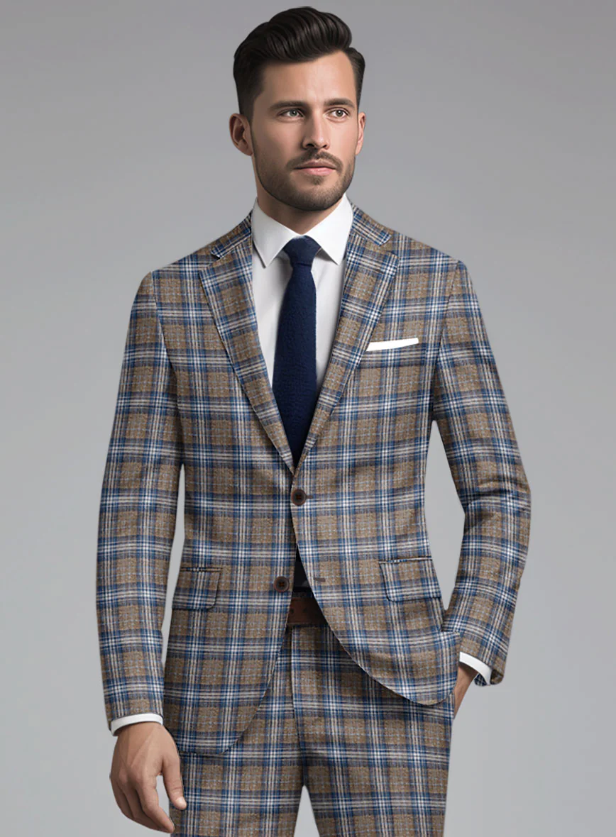 Noble Daniel Tartan Wool Silk Linen Jacket - Image 2