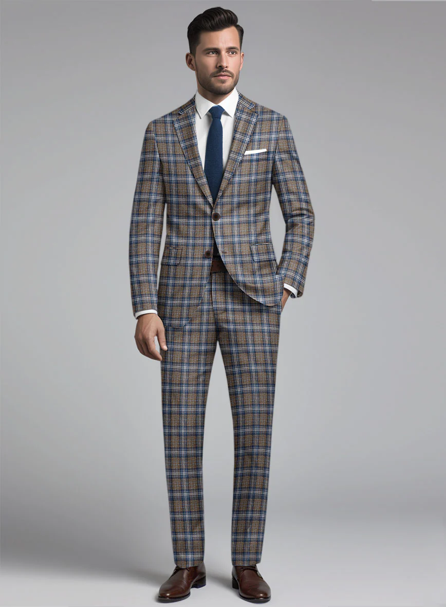 Noble Daniel Tartan Wool Silk Linen Suit