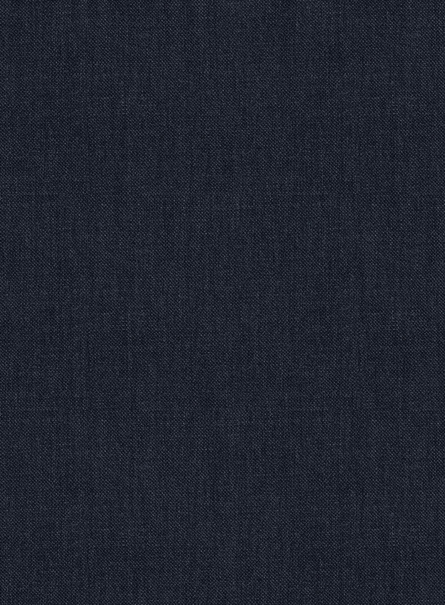 Noble Dark Blue Wool Silk Linen Suit - Image 7