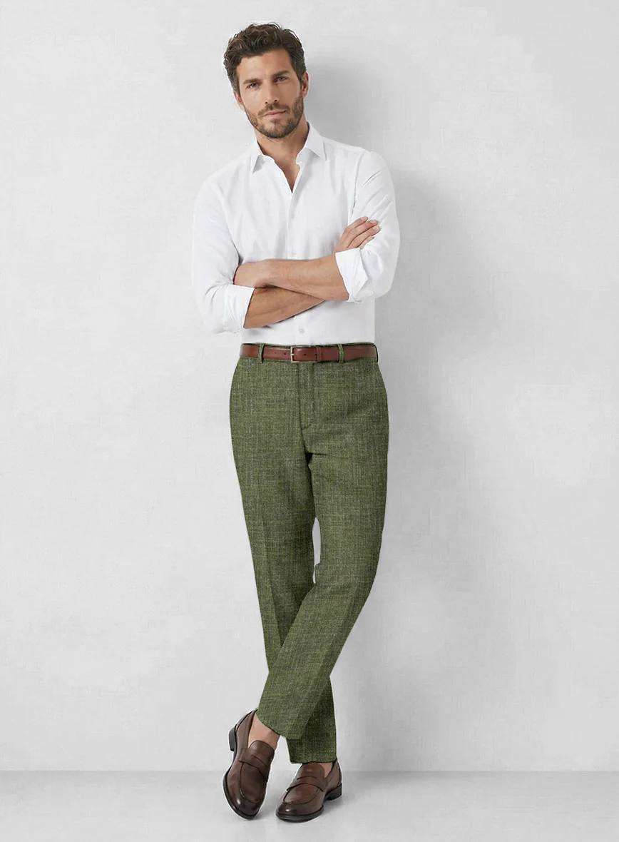 Noble Dew Green Wool Silk Linen Suit - Image 6