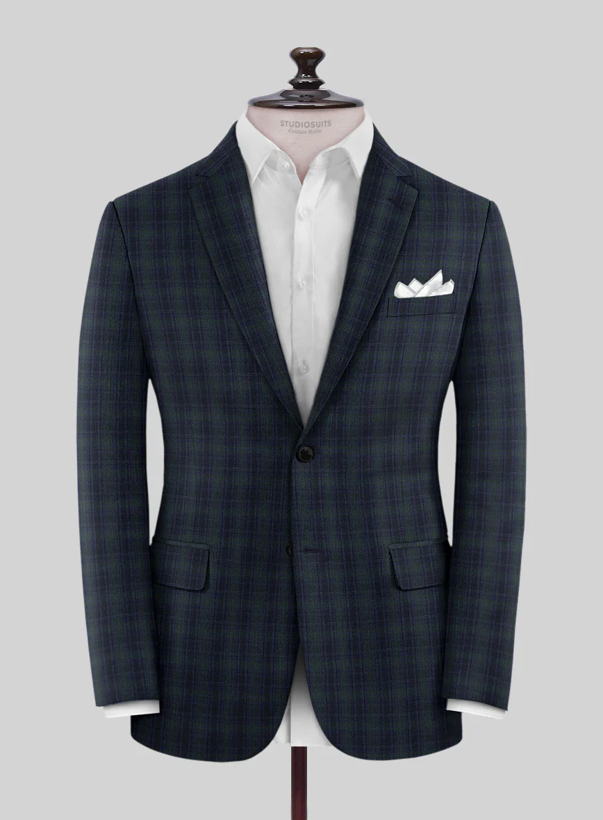 Noble Domenico Check Wool Silk Linen Jacket