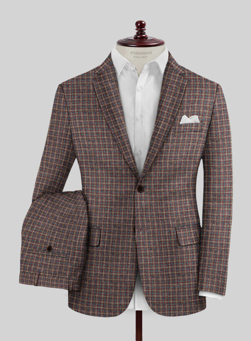 Noble Gabriela Check Wool Silk Linen Suit - Image 2