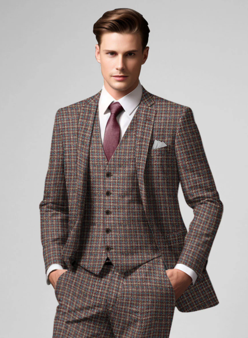 Noble Gabriela Check Wool Silk Linen Suit - Image 3