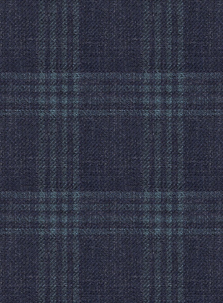 Noble Gianni Blue Wool Silk Linen Suit - Image 7