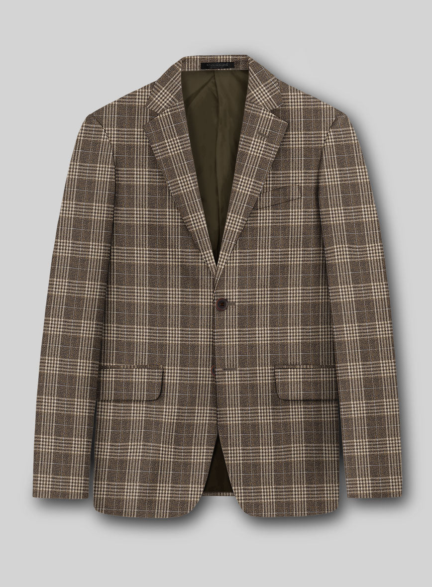 Noble Hugo Brown Wool Silk Linen Suit - Image 4