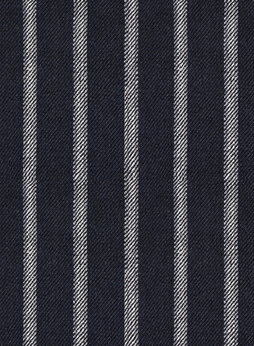 Noble Imelda Blue Stripe Cotton Silk Linen Pants - Image 3