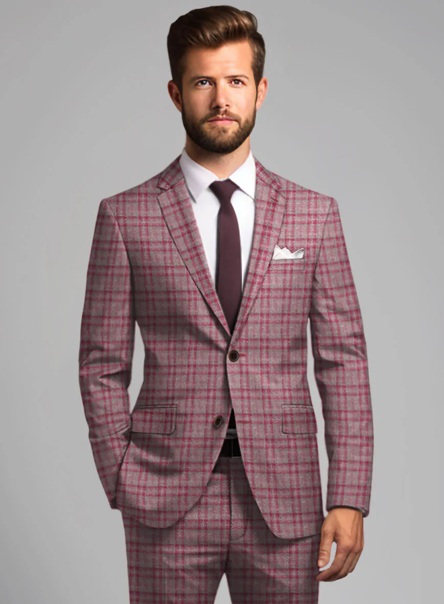 Noble Isadora Check Wool Silk Linen Suit - Image 3