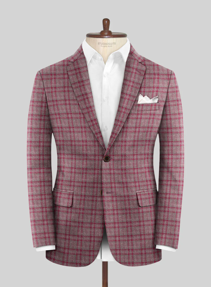 Noble Isadora Check Wool Silk Linen Suit - Image 4