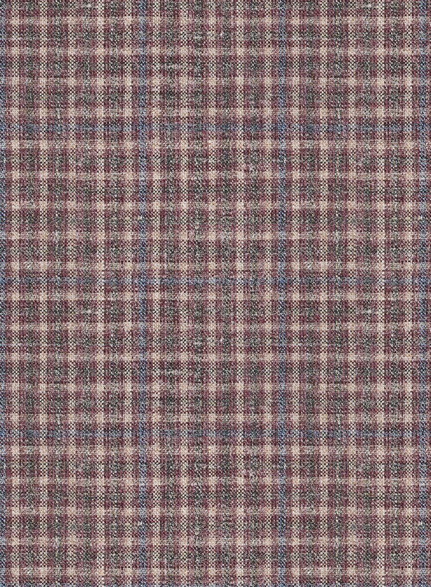 Noble Isidora Check Wool Silk Linen Jacket - Image 3