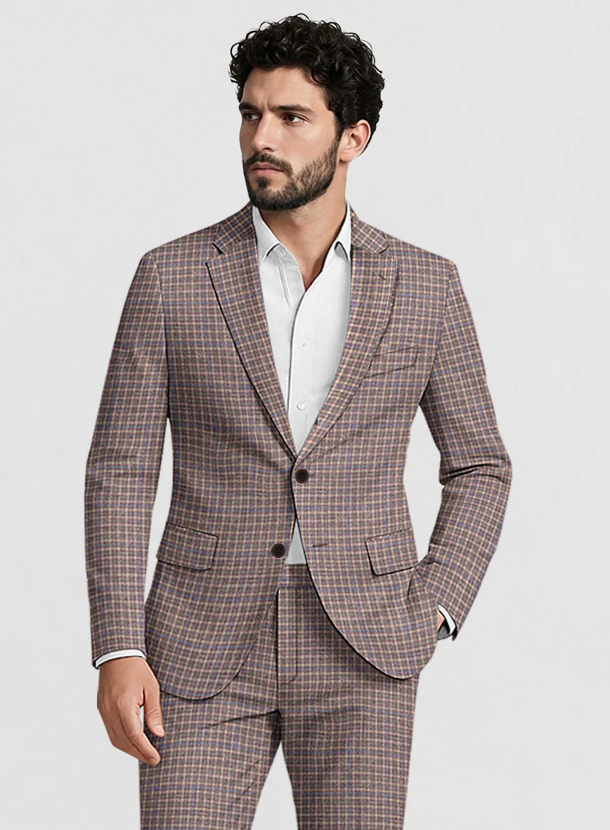 Noble Isidora Check Wool Silk Linen Suit - Image 4
