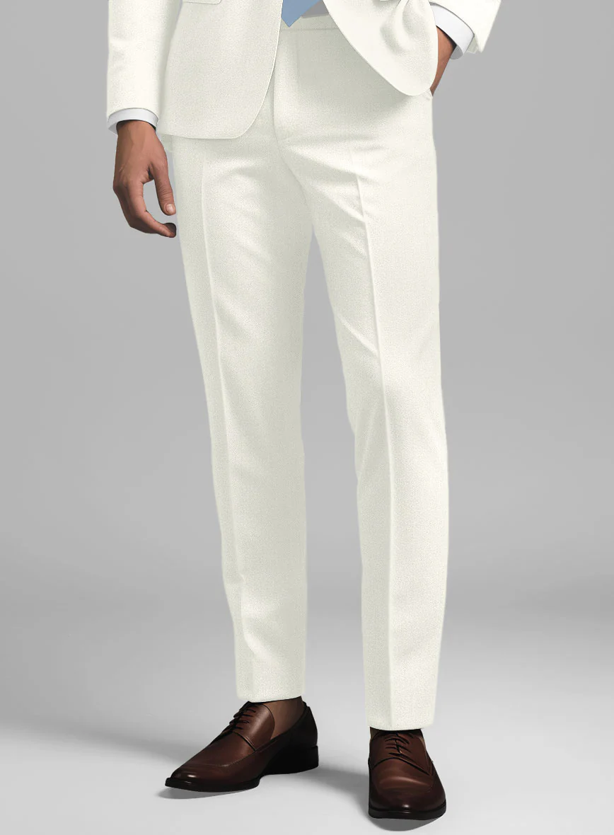 Noble Ivory Wool Silk Linen Pants - Image 2