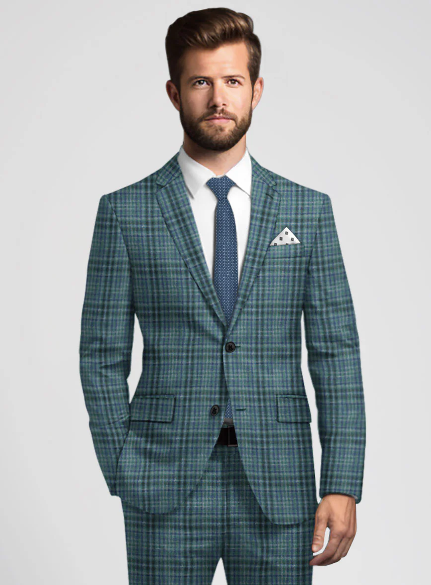 Noble Lucinda Check Wool Silk Linen Suit - Image 3