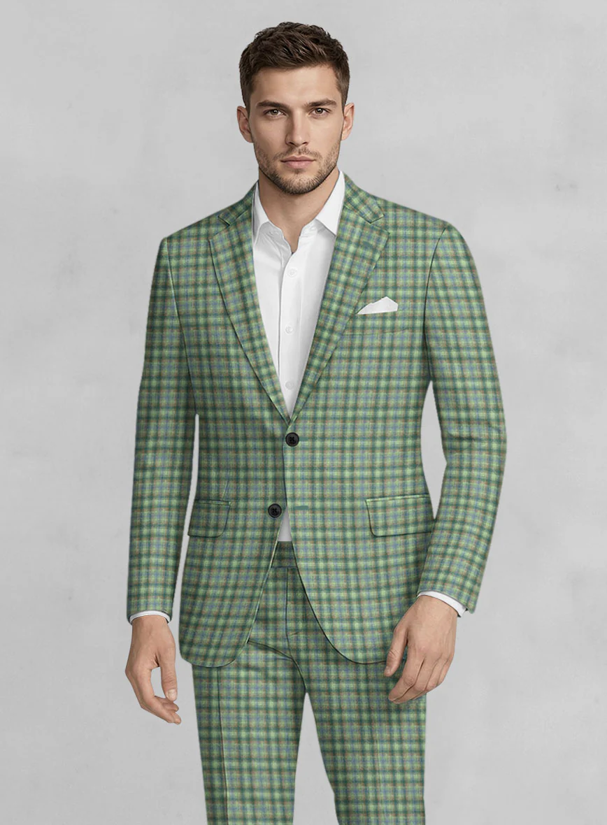 Noble Mariana Green Wool Silk Linen Suit - Image 3