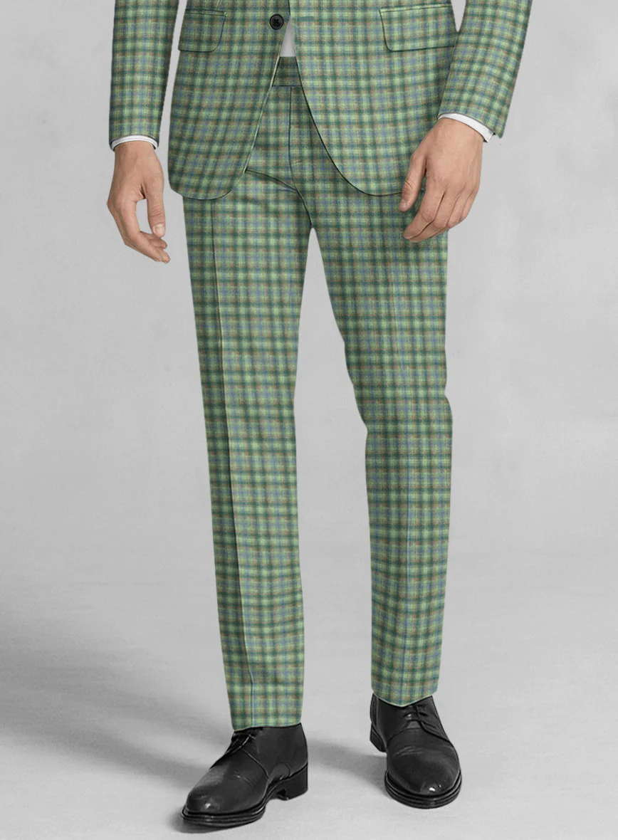 Noble Mariana Green Wool Silk Linen Suit - Image 5