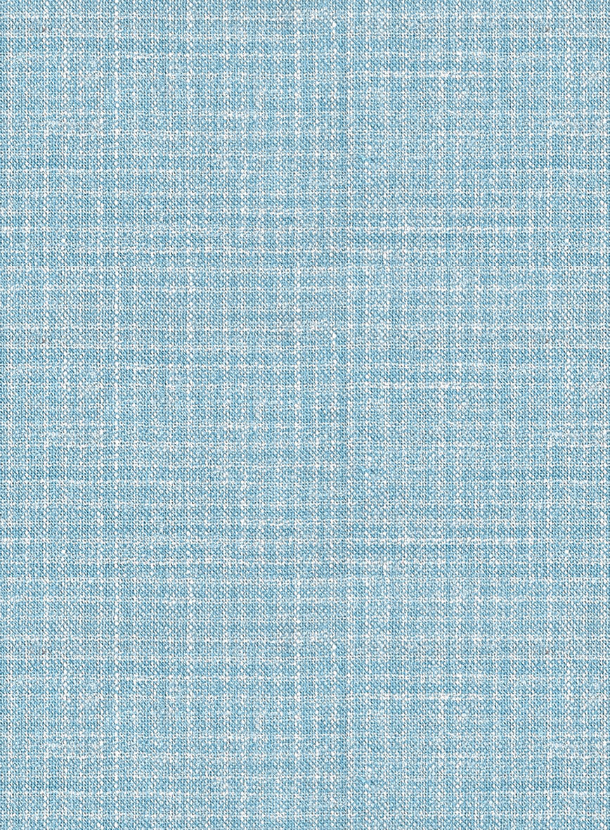 Noble Martina Blue Wool Silk Linen Pants - Image 3