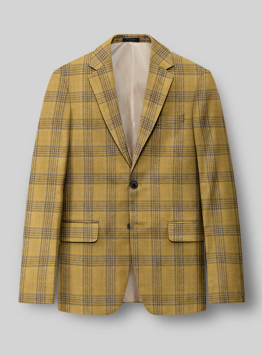 Noble Mateo Ochre Wool Silk Linen Suit - Image 3