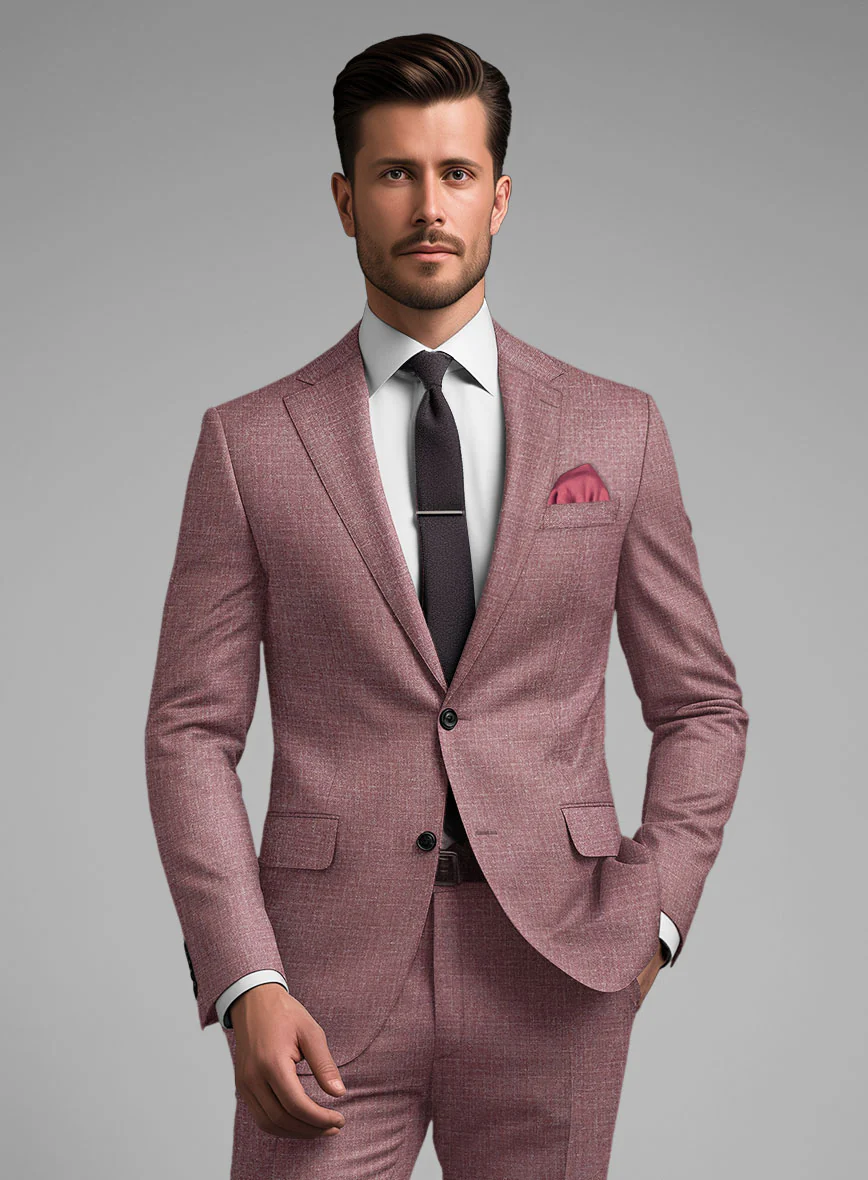 Noble Mauve Wool Silk Linen Jacket - Image 2