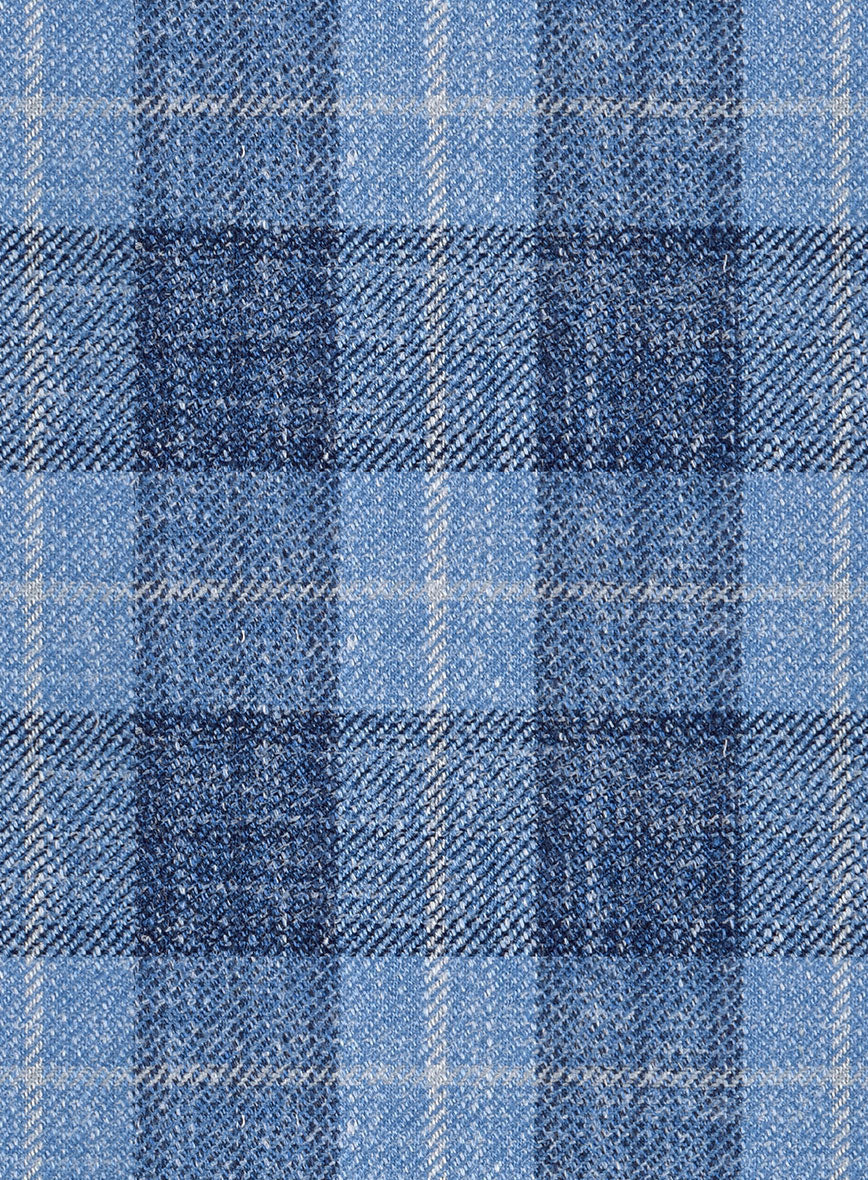 Noble Pilar Blue Wool Silk Linen Jacket - Image 3