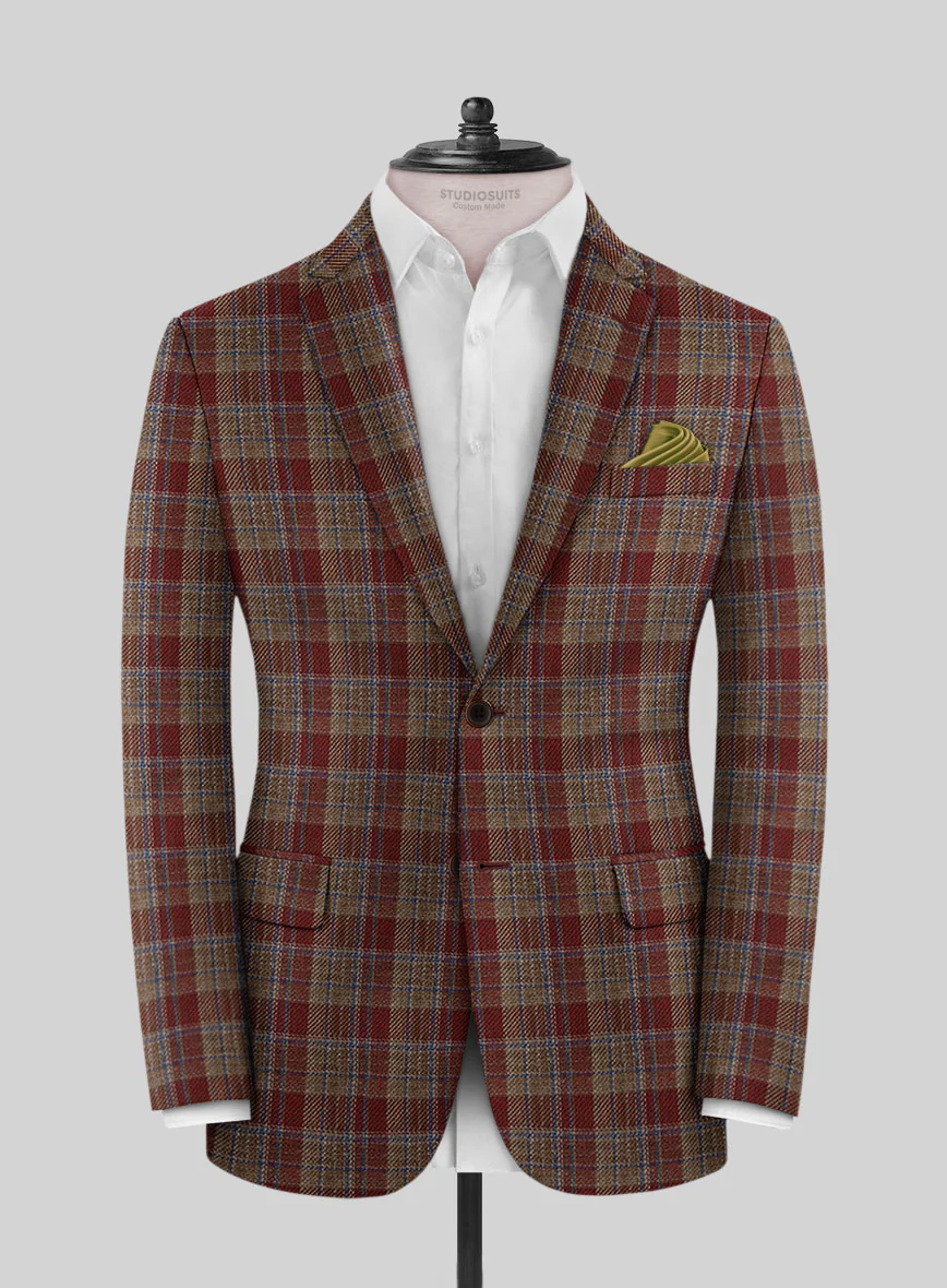 Noble Rafaela Check Wool Silk Linen Suit - Image 4