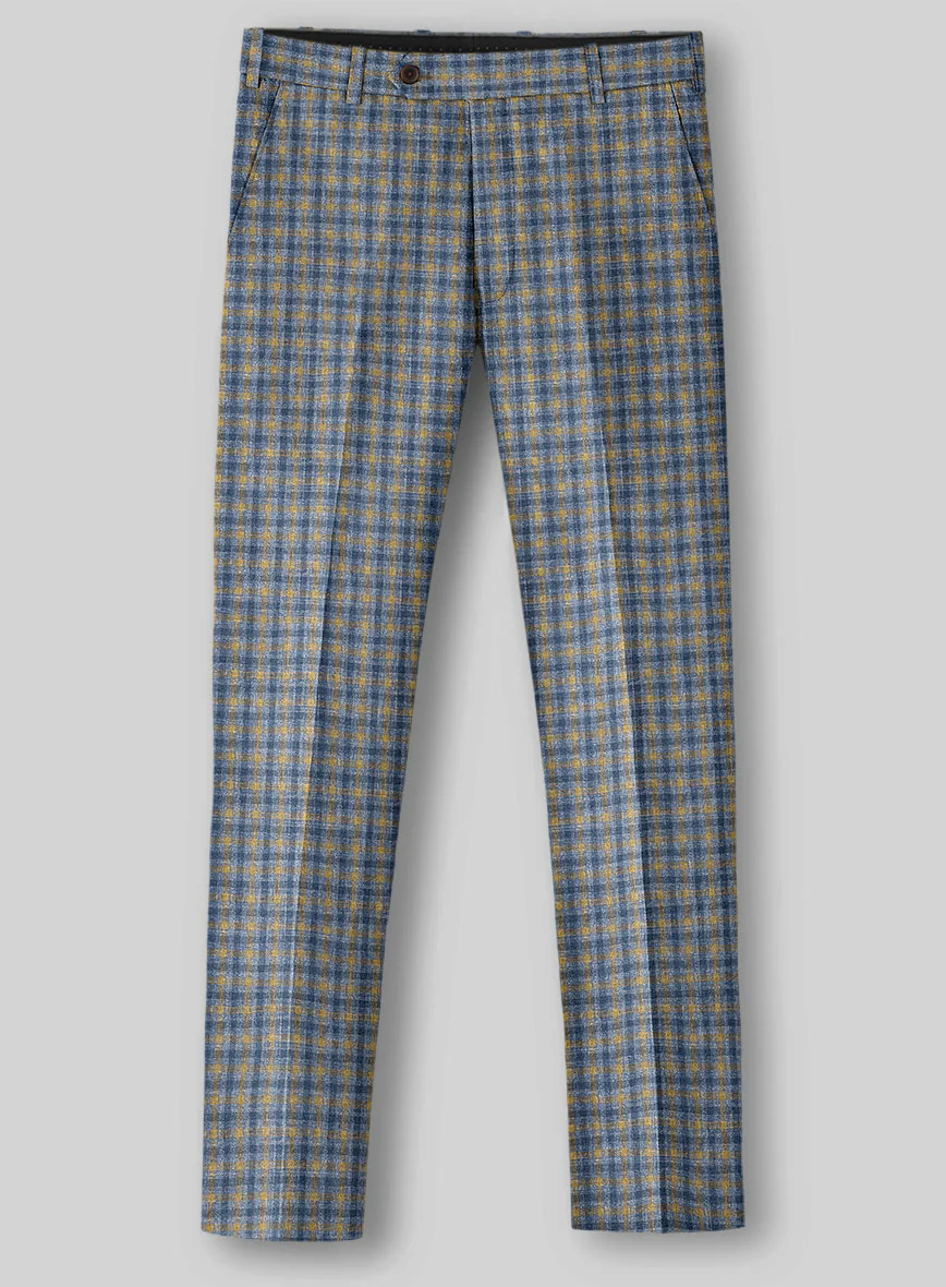 Noble Raquel Blue Wool Silk Linen Pants - Image 2