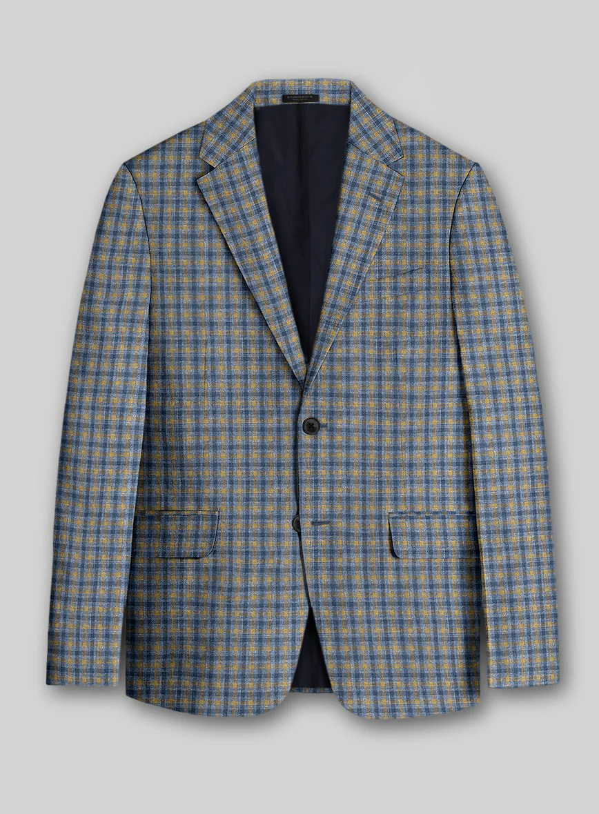 Noble Raquel Blue Wool Silk Linen Suit - Image 3