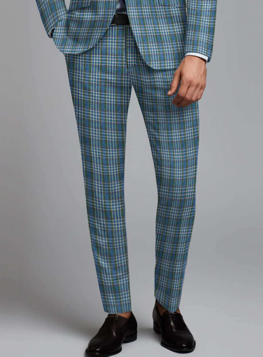 Noble Rosalinda Check Cotton Silk Linen Pants - Image 2