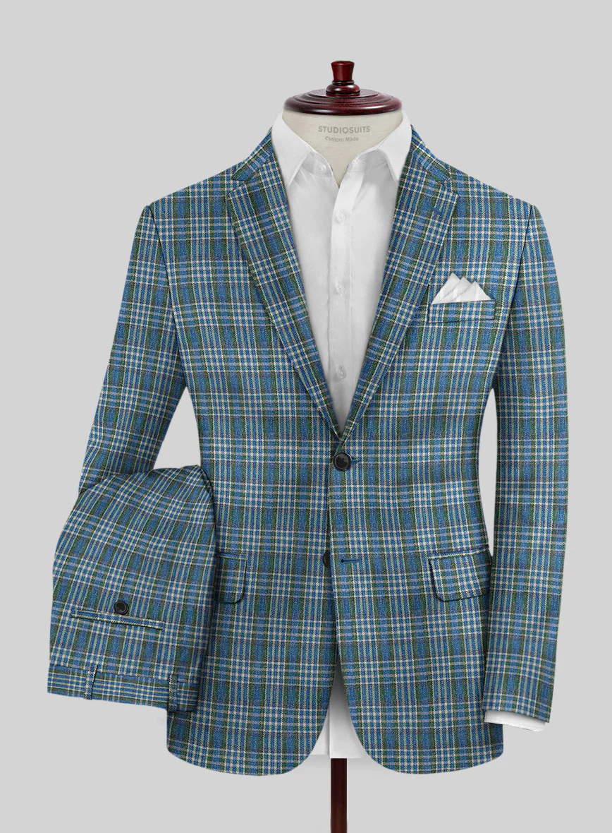 Noble Rosalinda Check Cotton Silk Linen Suit - Image 2
