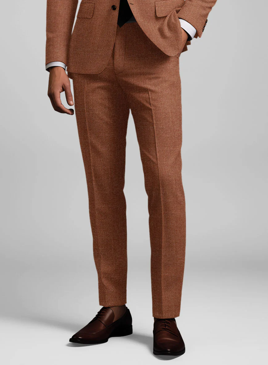 Noble Rust Wool Silk Linen Pants