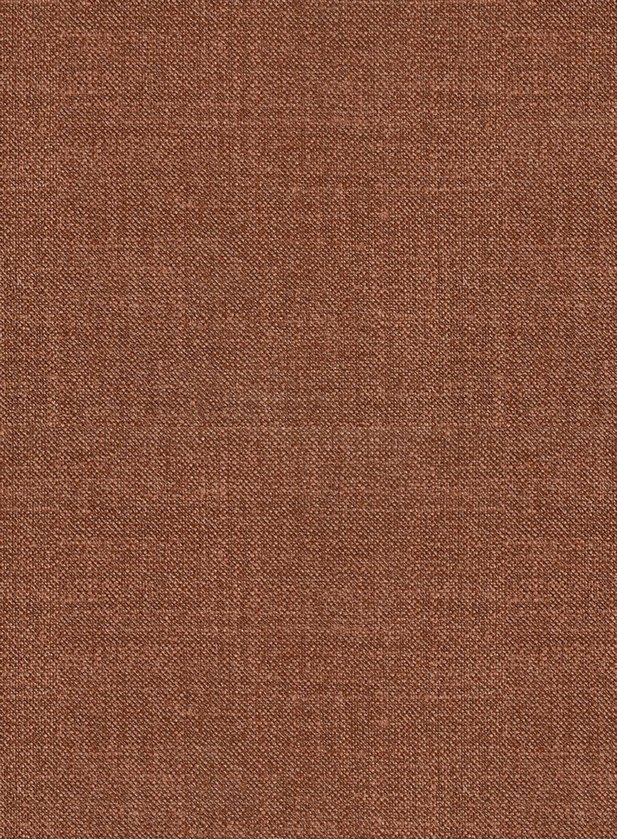 Noble Rust Wool Silk Linen Pants - Image 3