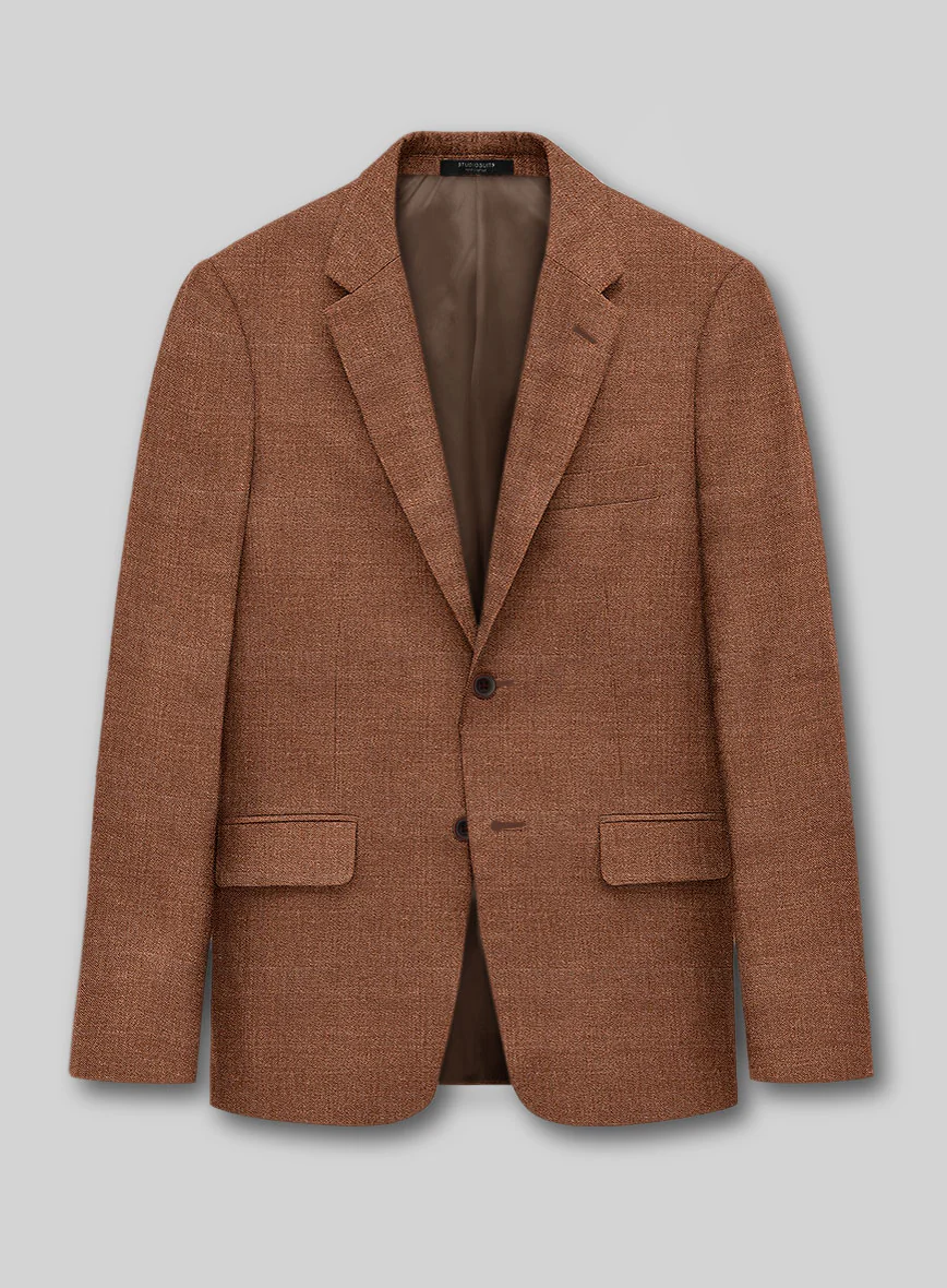 Noble Rust Wool Silk Linen Suit - Image 2