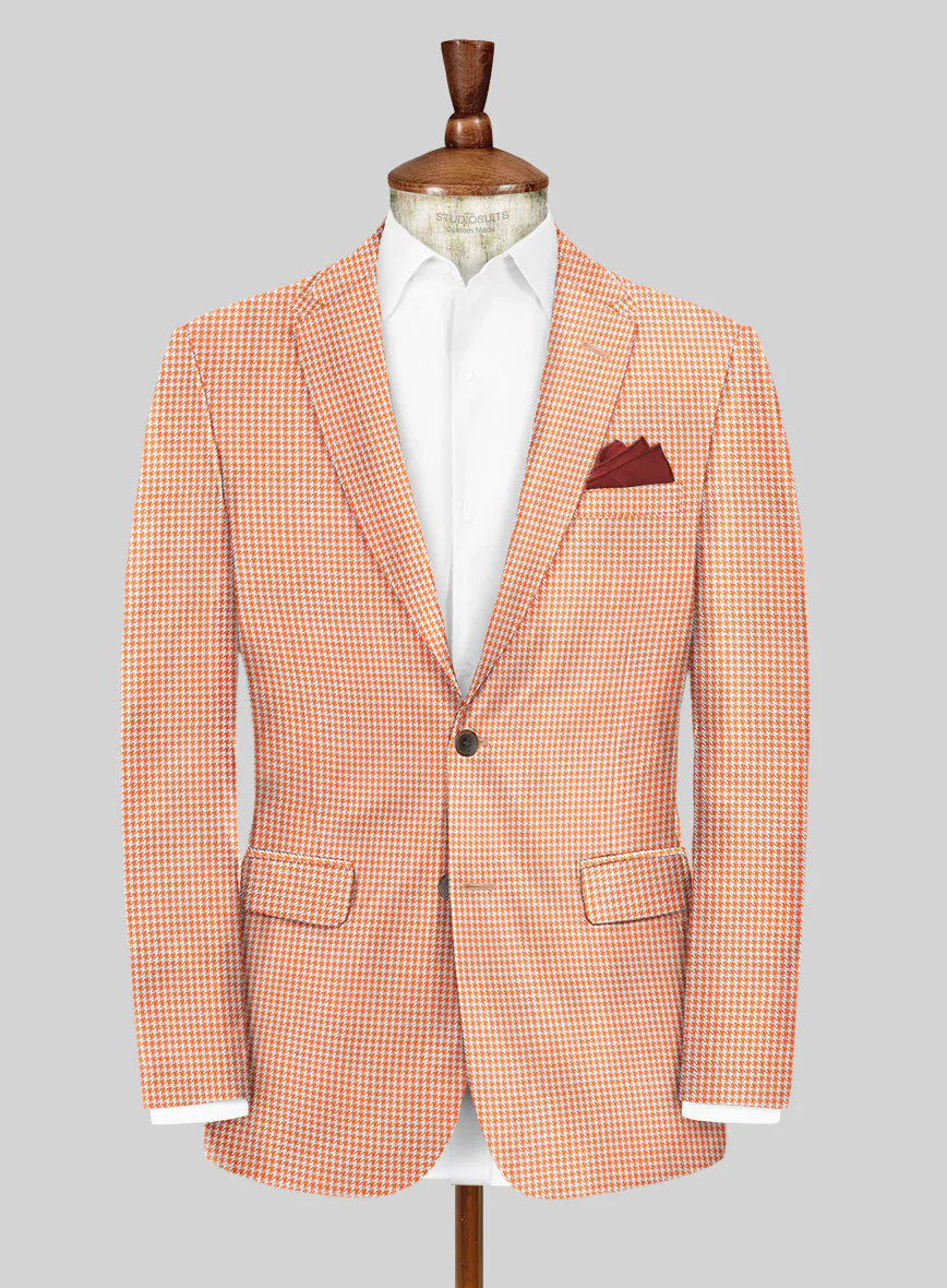 Noble Silk Orange Houndstooth Jacket