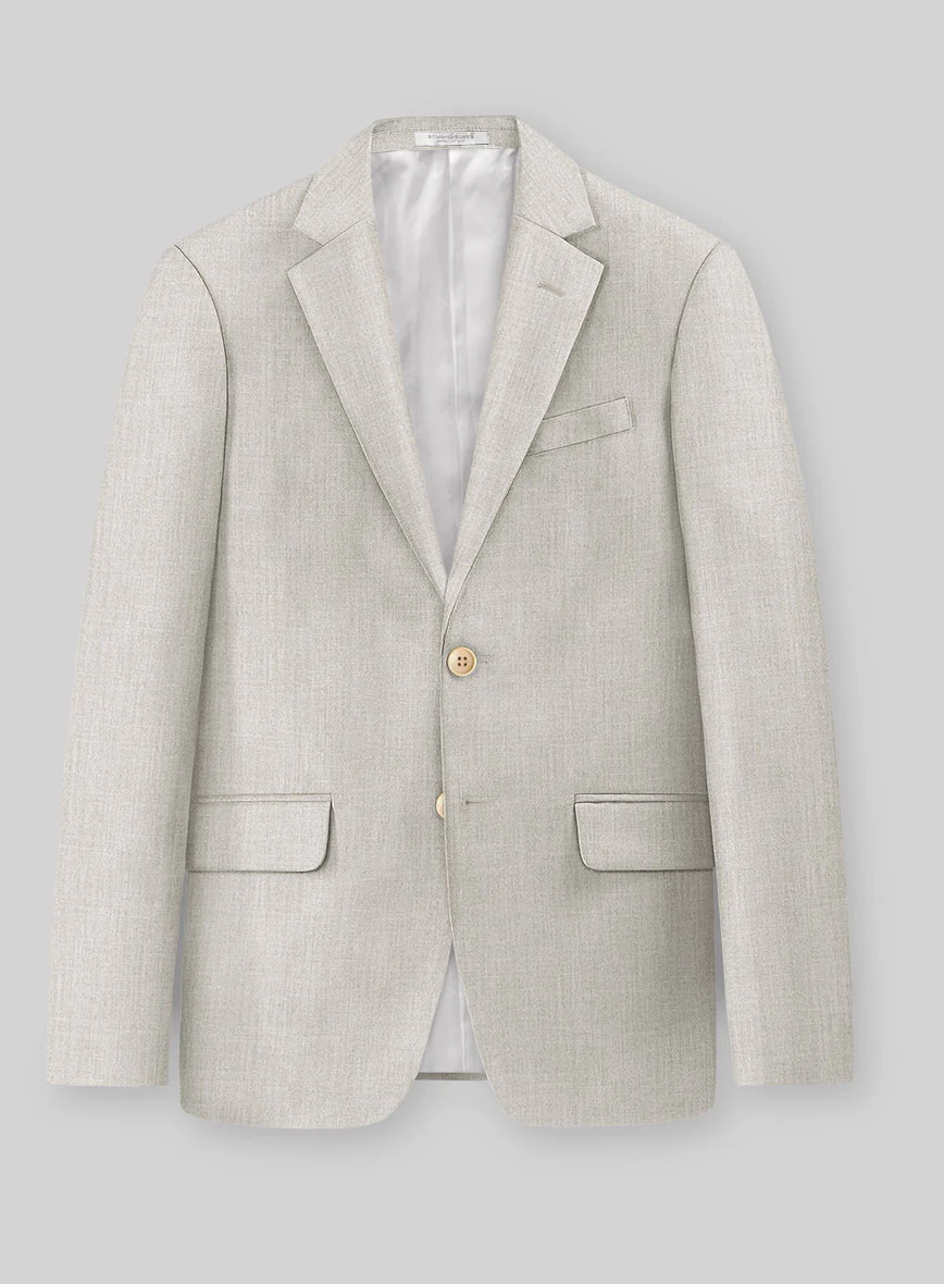 Noble Stone Beige Wool Silk Linen Jacket