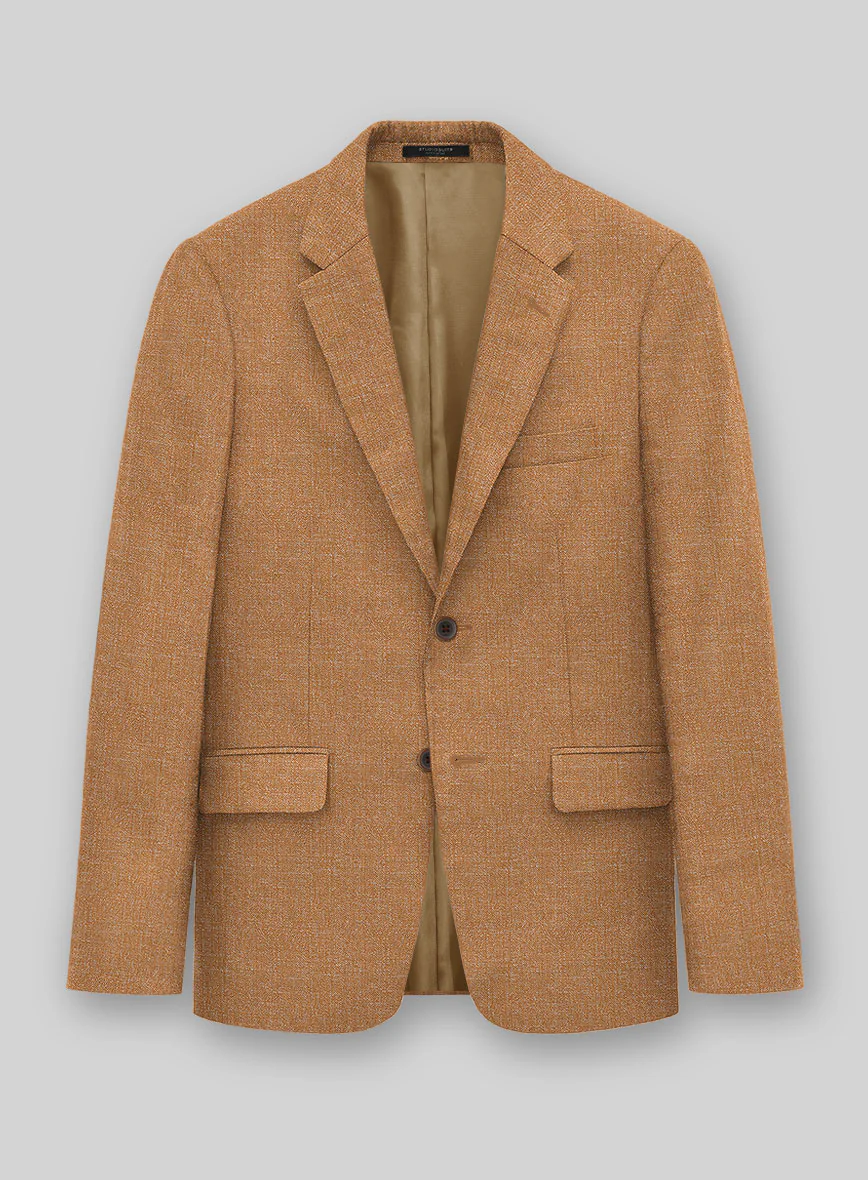 Noble Tan Wool Silk Linen Suit - Image 2