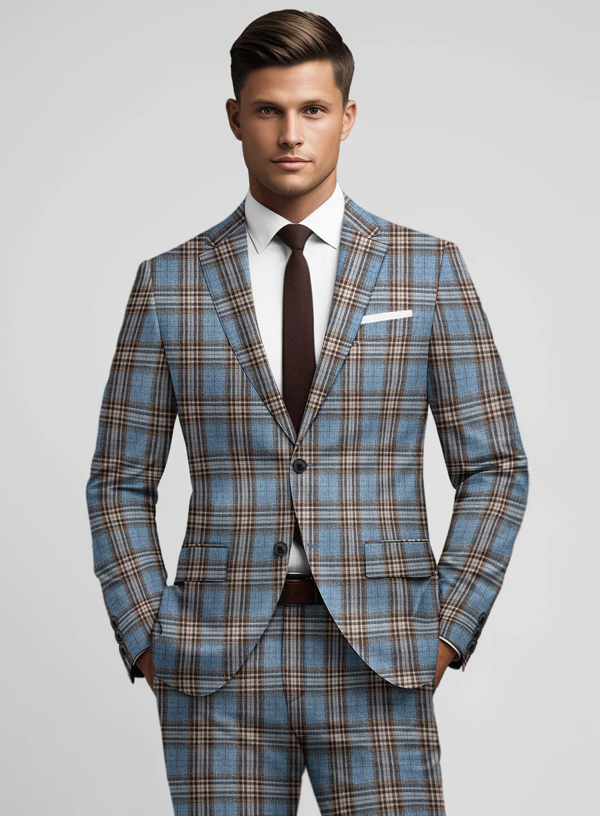 Noble Veron Tartan Wool Silk Linen Jacket - Image 2