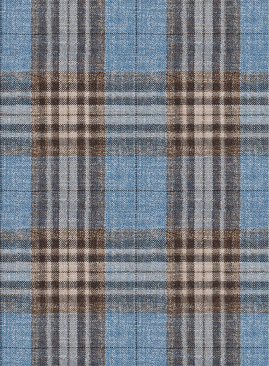 Noble Veron Tartan Wool Silk Linen Pants - Image 3