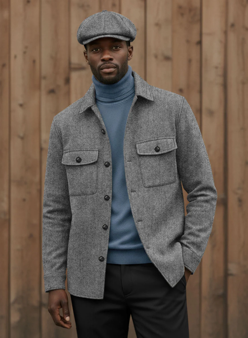Nomad Light Weight Dark Gray Tweed Shirt