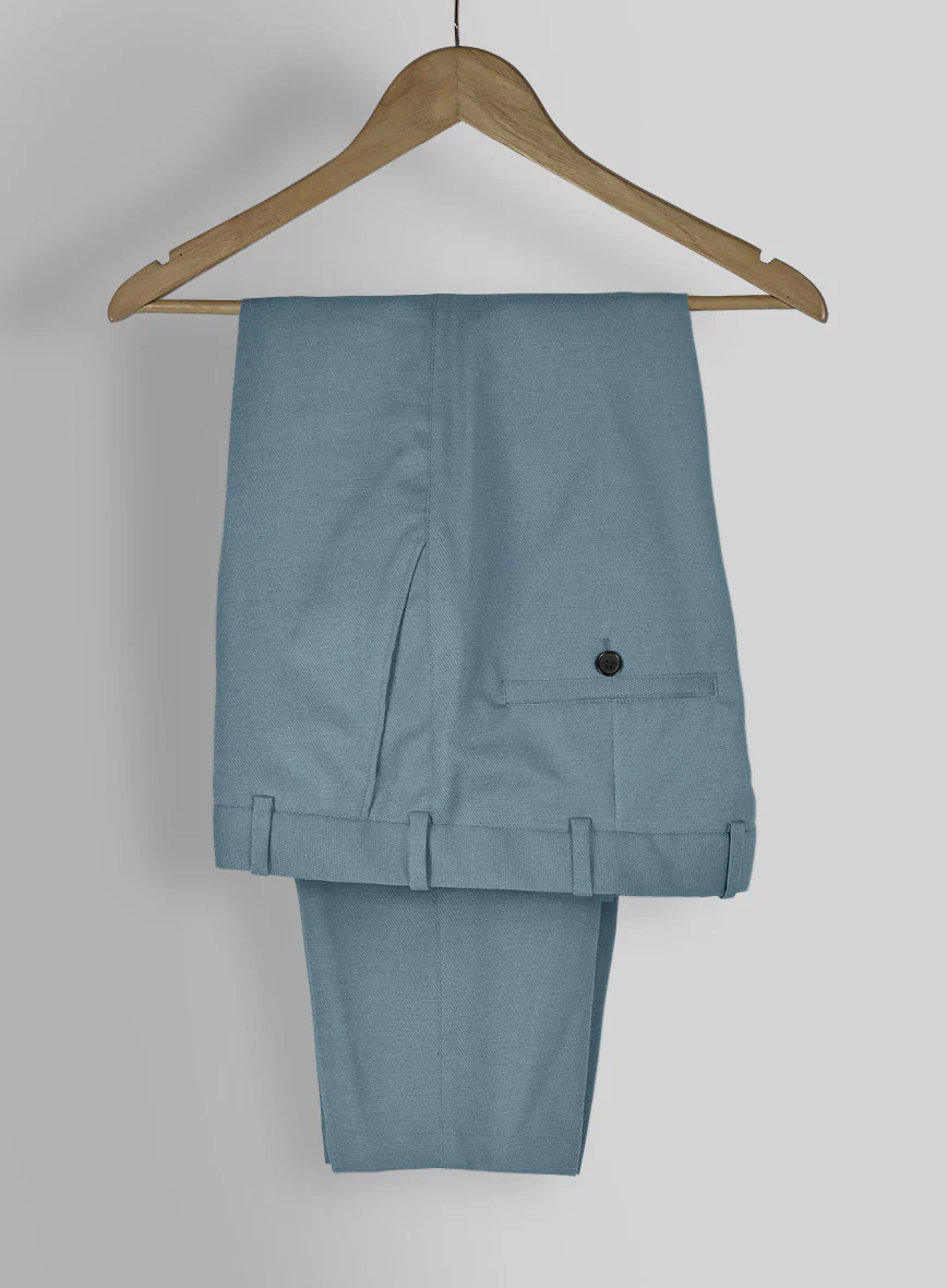 Nord Blue Feather Cotton Canvas Stretch Pants - Image 3