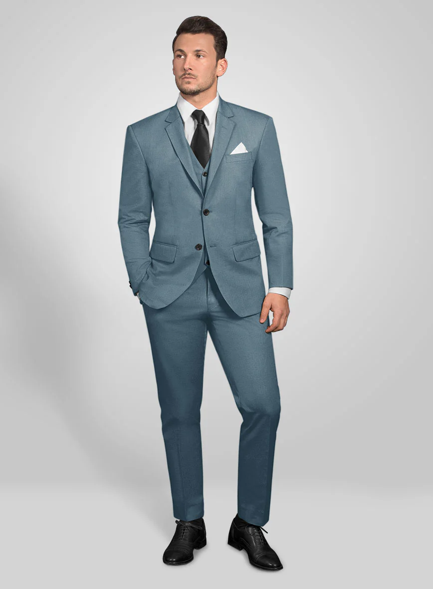 Nord Blue Feather Cotton Canvas Stretch Suit - Image 2