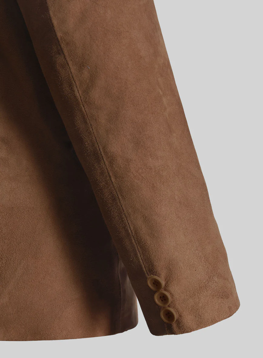 Oak Brown Suede Leather Blazer - Image 5