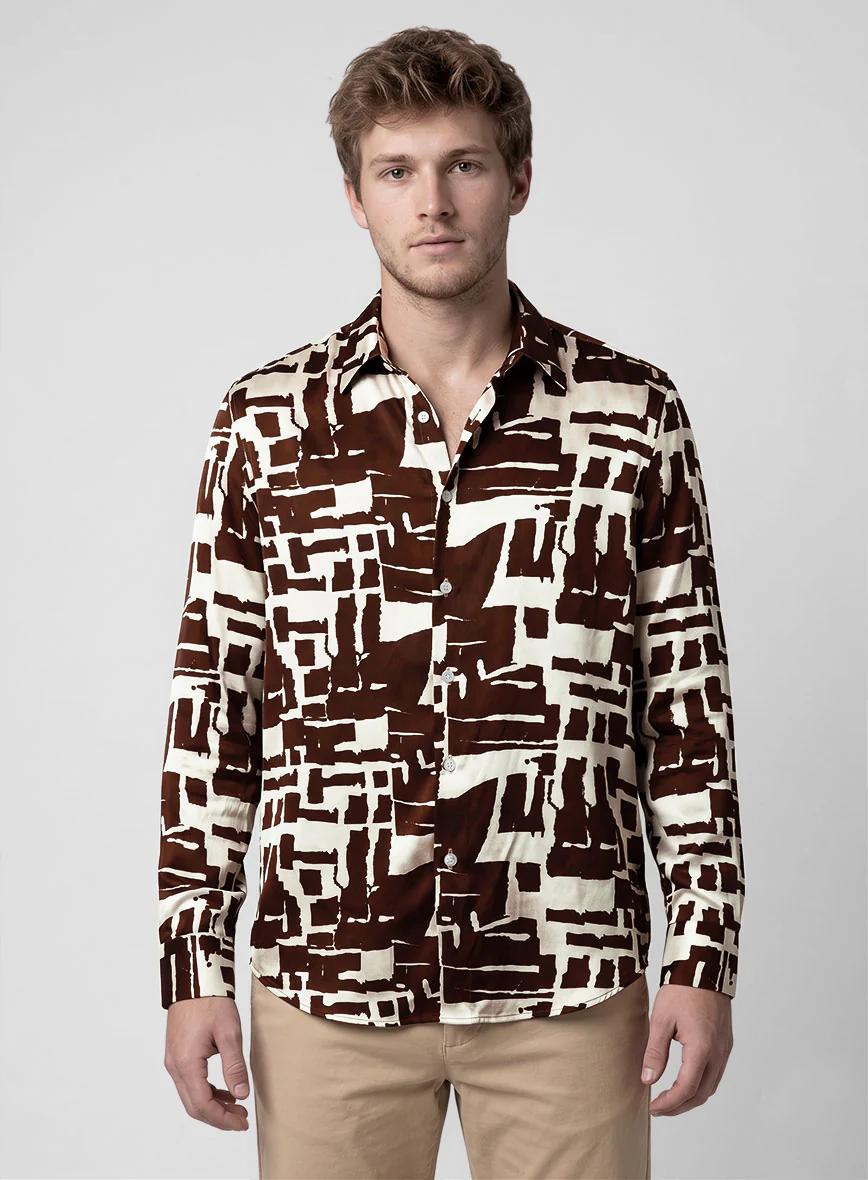 Obsidian Stroke Silk Shirt