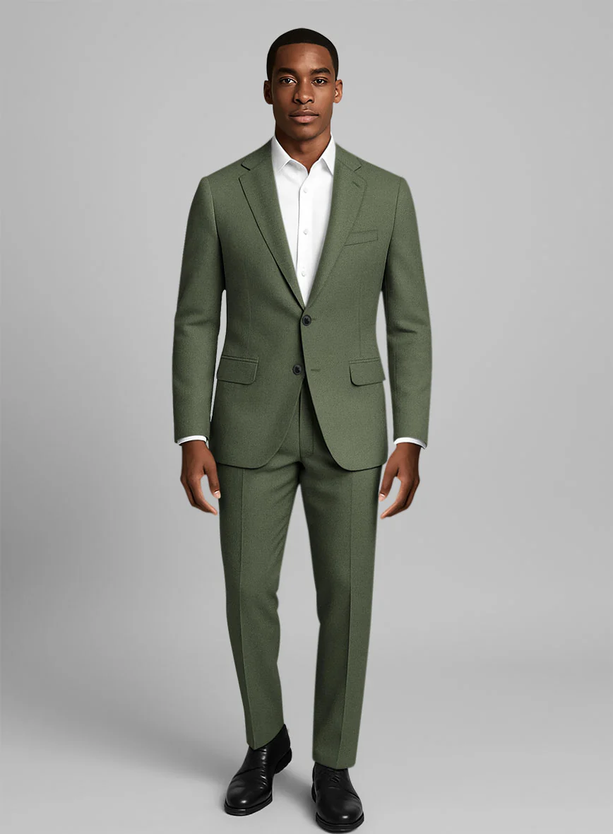 Olive Green Cotton Suit