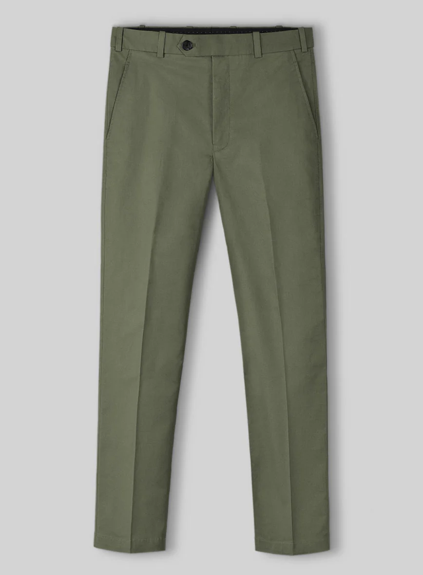 Olive Green Napoli Stretch Light Weight Cotton Suit - Image 4