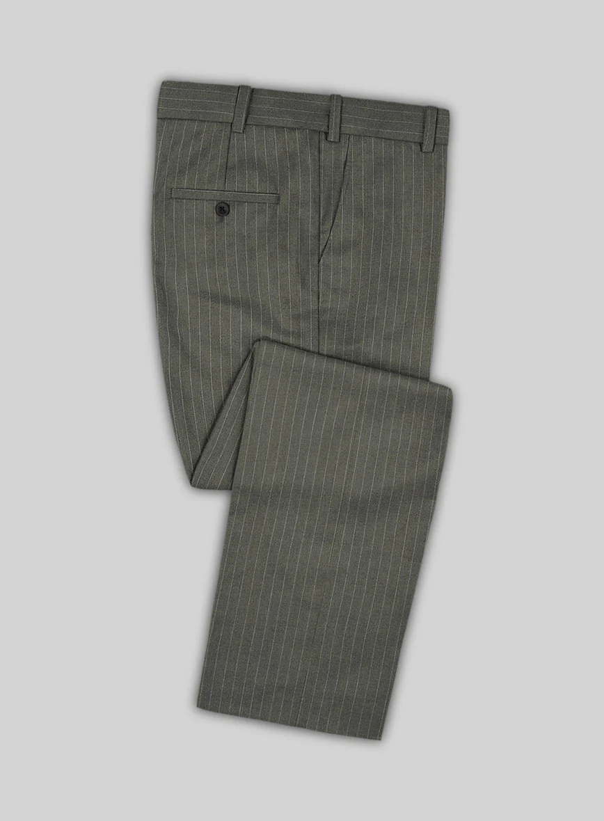 Olive Green Pinstripe Pants