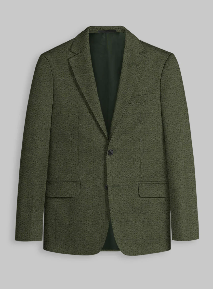 Olive Seersucker Jacket