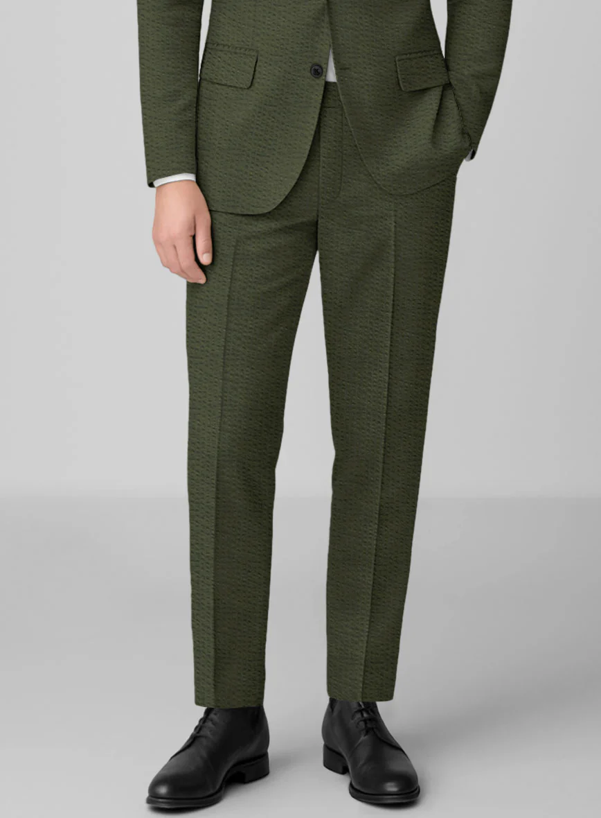 Olive Seersucker Pants - Image 3