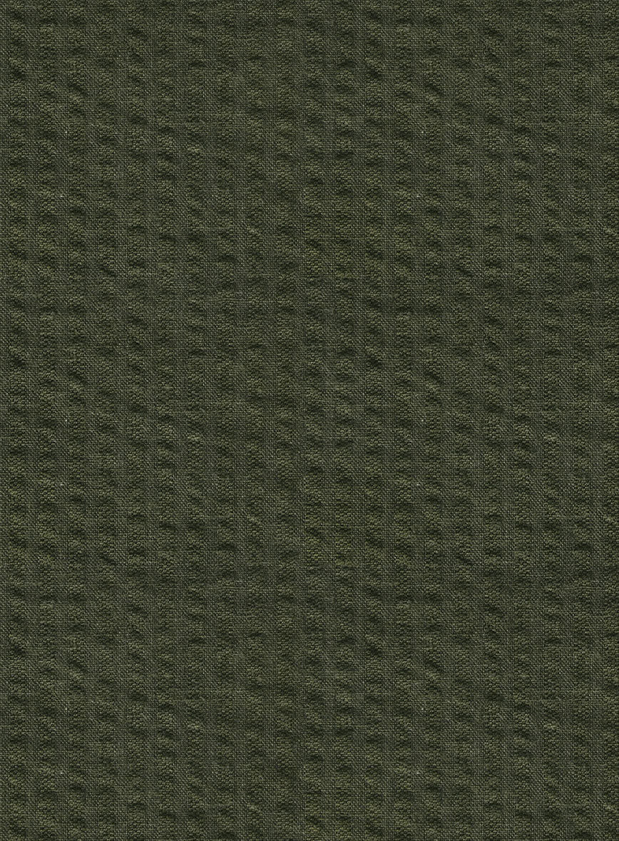 Olive Seersucker Shorts - Image 5