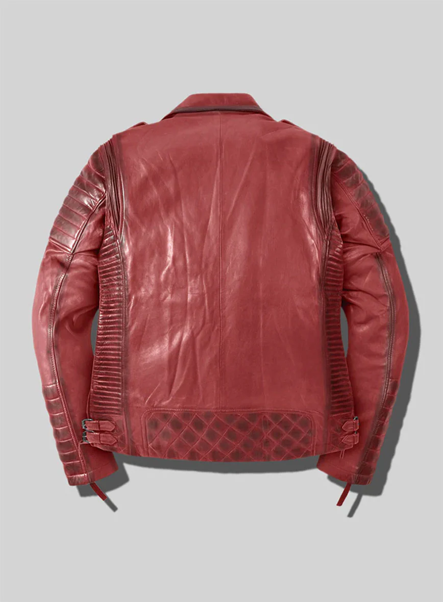 Outlaw Burnt Red Leather Jacket - Image 3
