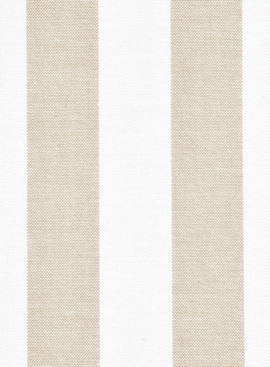 Oxford Brown Wide Stripe Cotton Shirt - Image 4