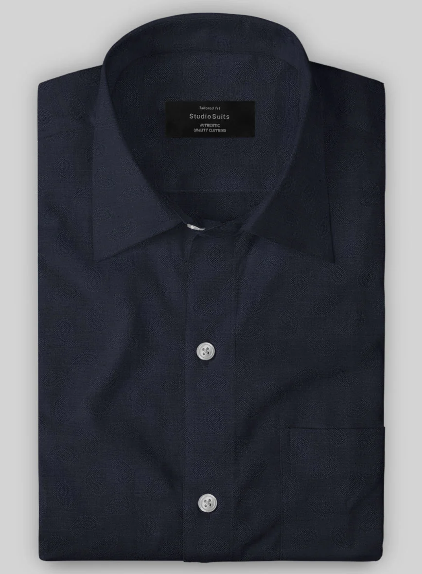 Paisley Blue Wool Shirt